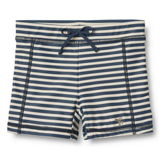 Wheat - Badehose aus recycelten Fasern mit Ulrik-Muster | Dunkelblau