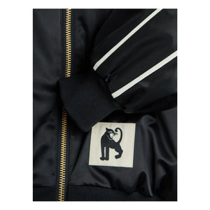 Mini Rodini - Alien Satin Recycled Fiber Baseball Jacket | Black