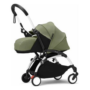 Stokke® - YOYO³ 0+ Neugeborenen-Kinderwagen Weißes Gestell | Olive