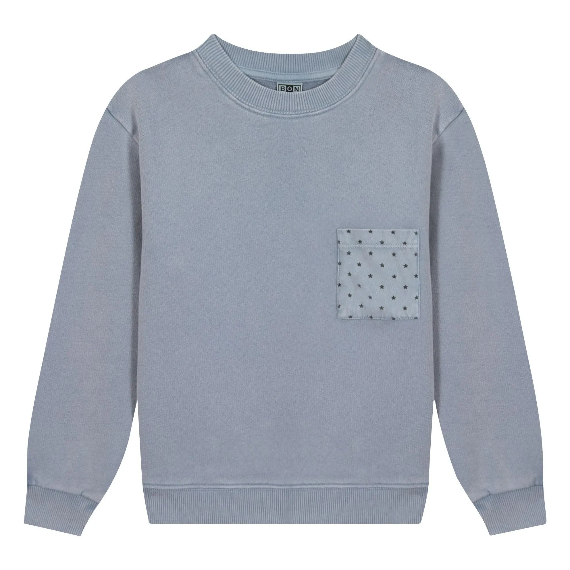 Bonton - Narzisse Sternentaschen-Sweatshirt | Graublau