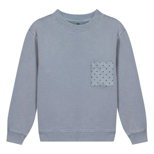 Bonton - Narzisse Sternentaschen-Sweatshirt | Graublau