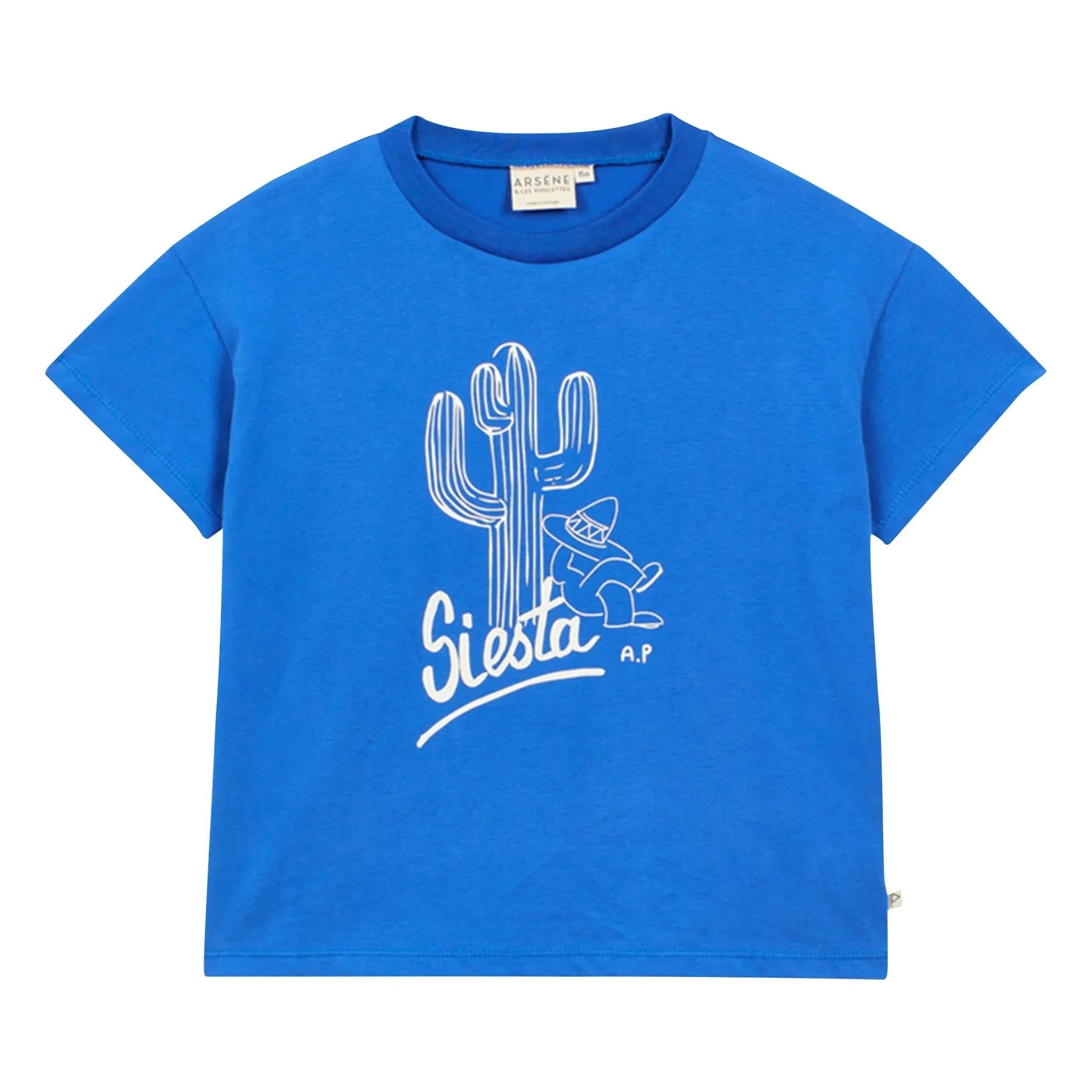 Arsène et Les Pipelettes - Siesta Organic Cotton T-shirt | Azure Blue