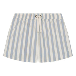 Studio Bohème - Chico Striped Organic Cotton Swimsuit Shorts | Light Blue