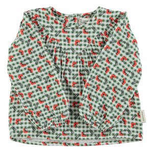 Piupiuchick - Checkered Floral Blouse | Green