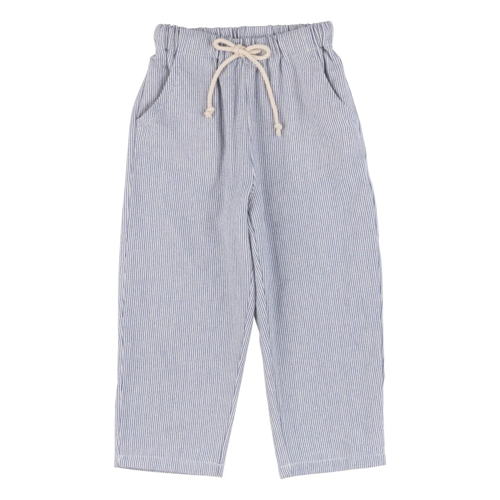 Babe & Tess - Saint Tropez Striped Lace-Up Pants | Azure Blue