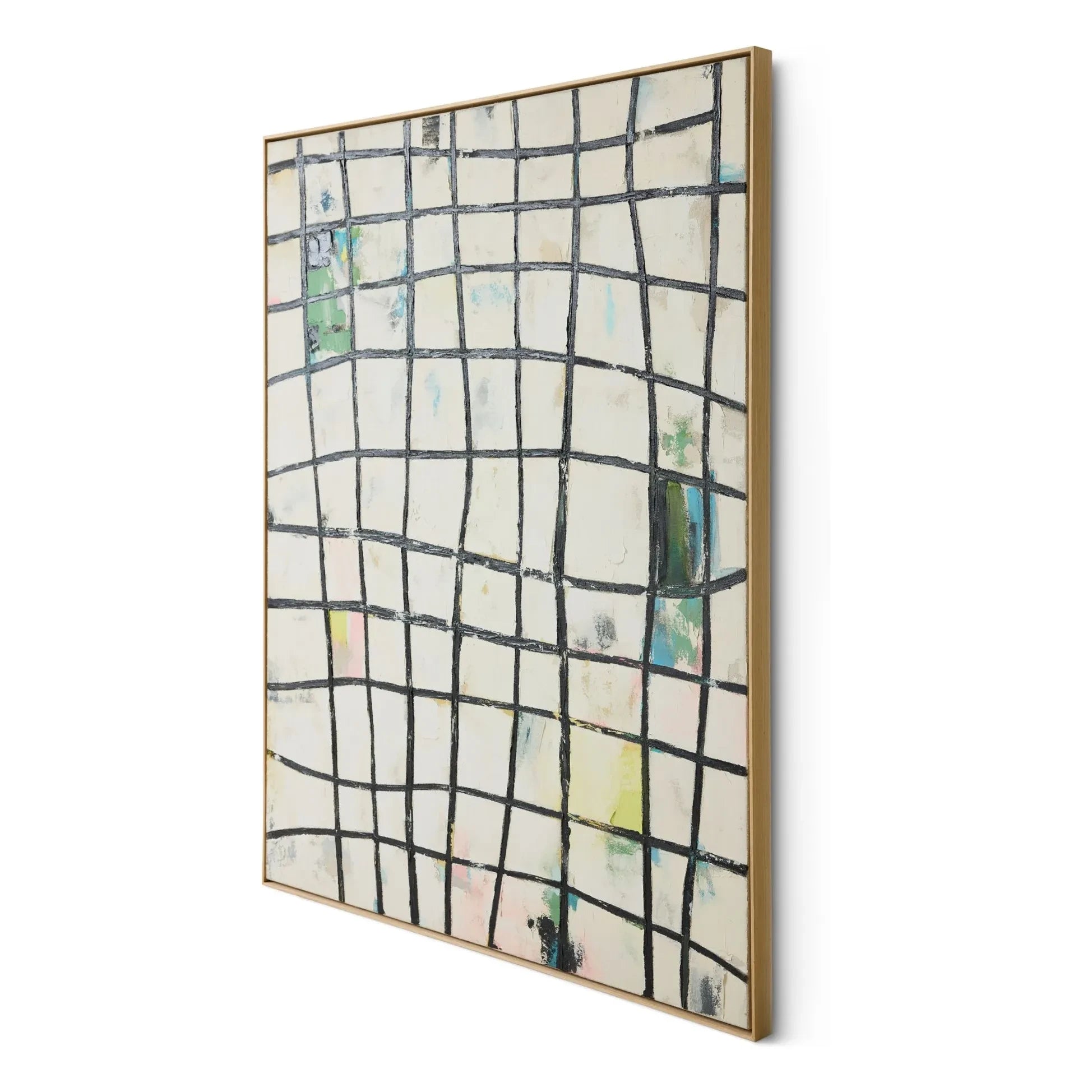 HKliving - Framed abstract painting | Beige