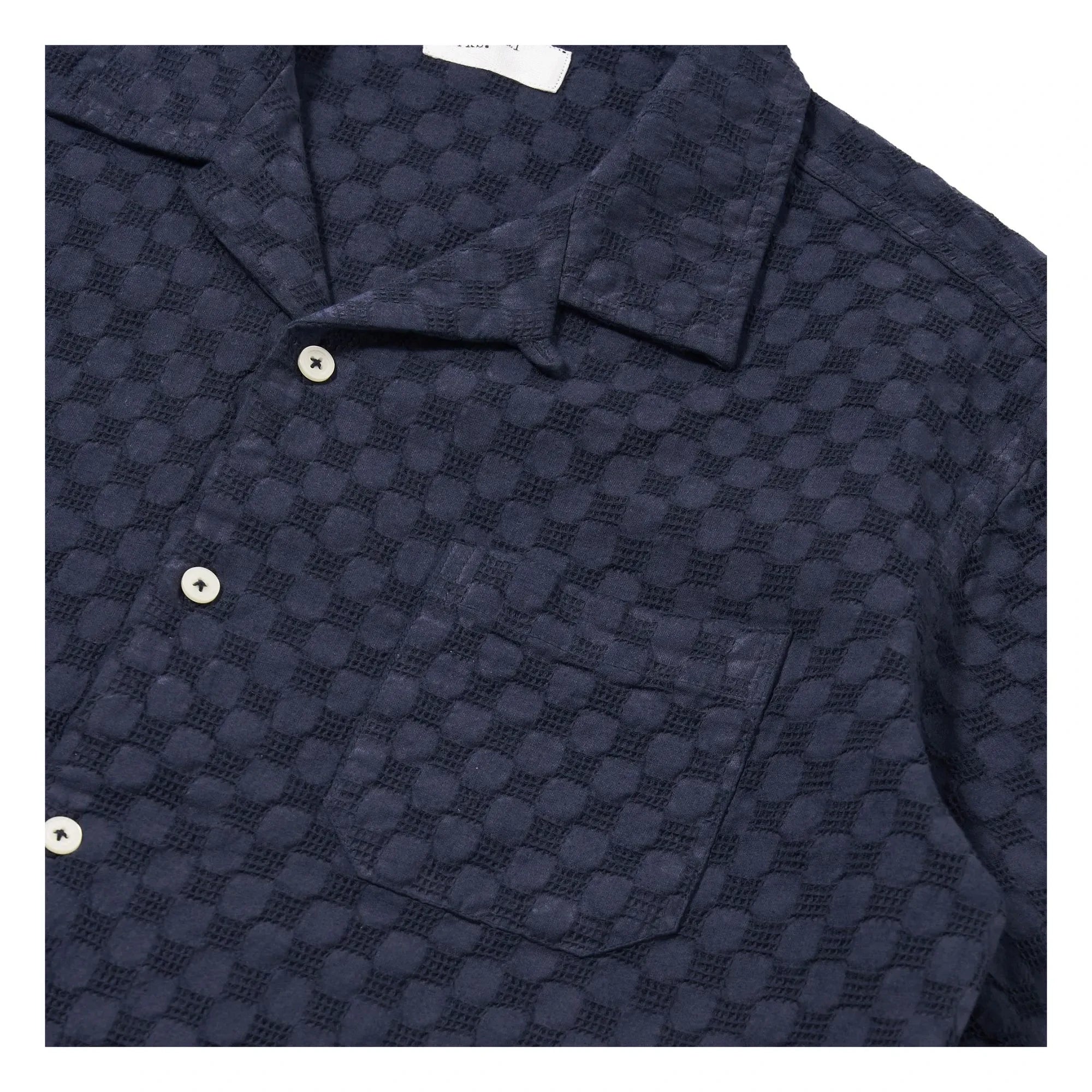 Universal Works - Chemise Road Gömlek Nokta Waffle | Lacivert