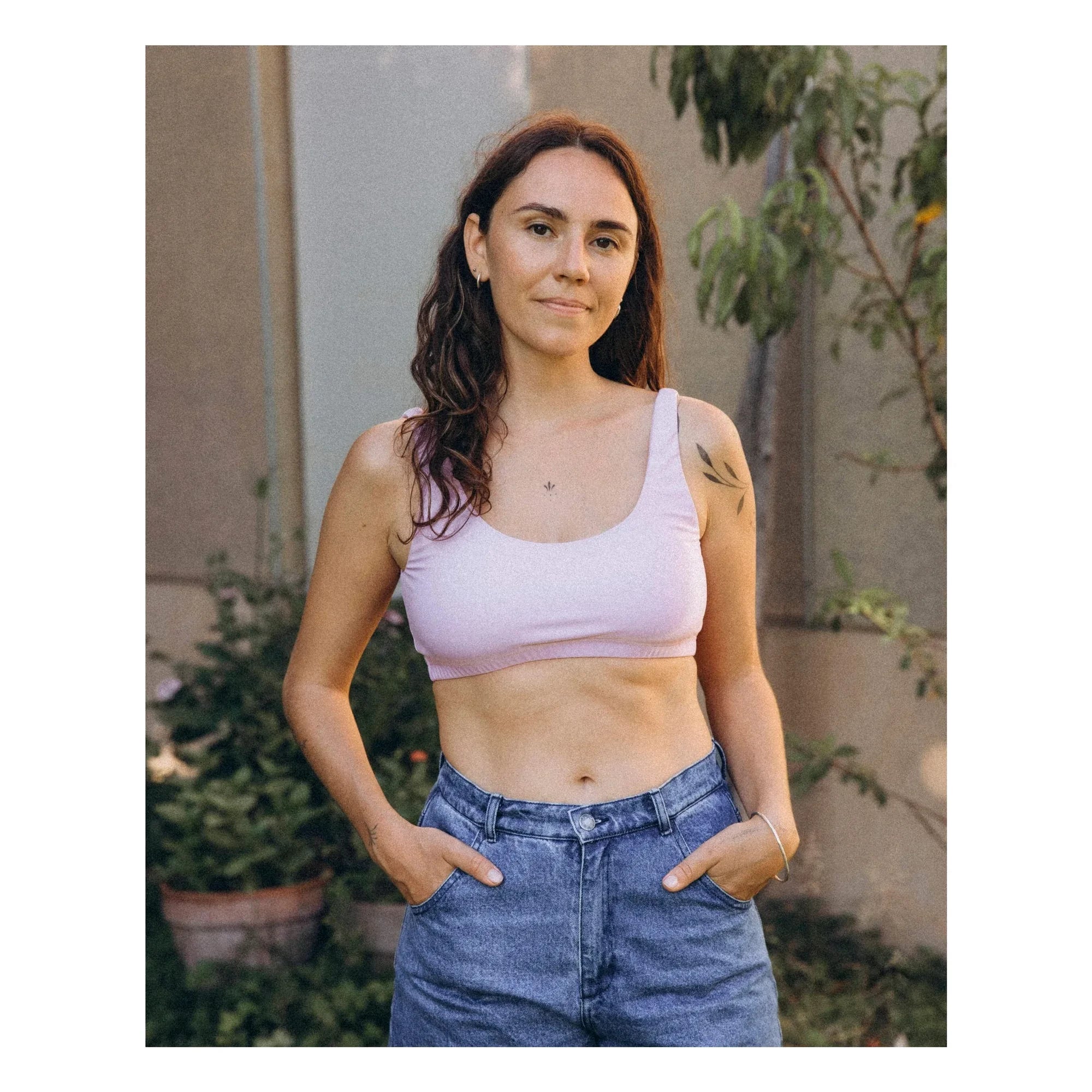 Matona - Plain organic cotton bra | Damson