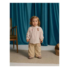 Gingersnaps - Beyaz İşlemeli Bluz | Pembe Açık