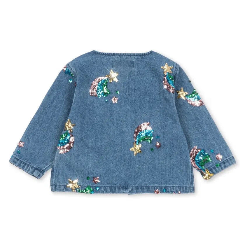 Konges Sløjd - Magot Denim Organik Pamuklu Payetli Ceket | Mavi