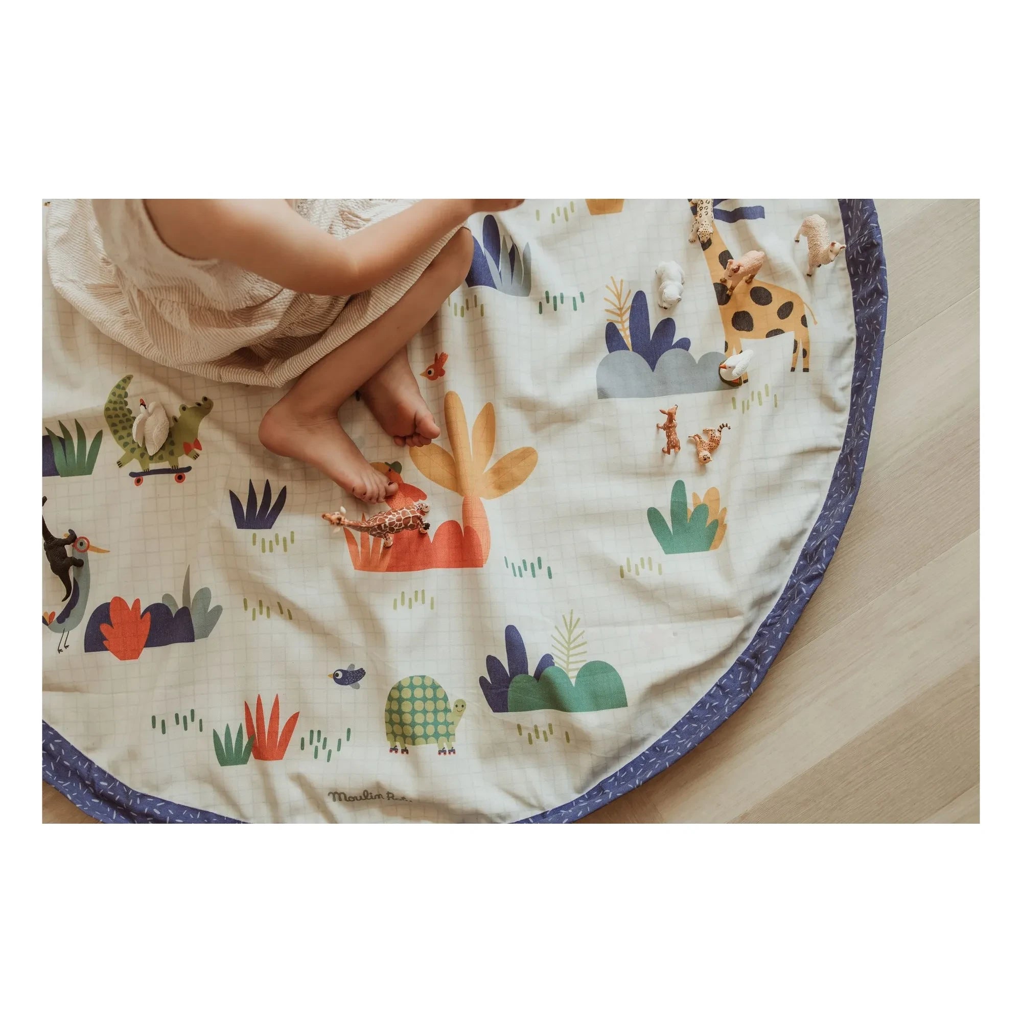 Play and Go - Noomad Puce et Pilou Tasche/Spielmatte - Play&Go x Moulin Roty | Blau