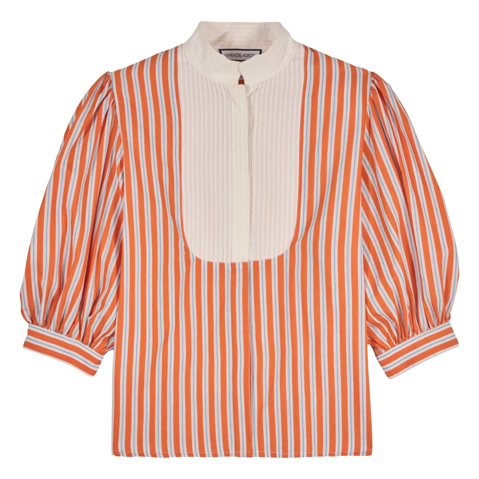 Maria de la Orden - Dimitra Gestreifte Bluse aus Baumwolle | Orange