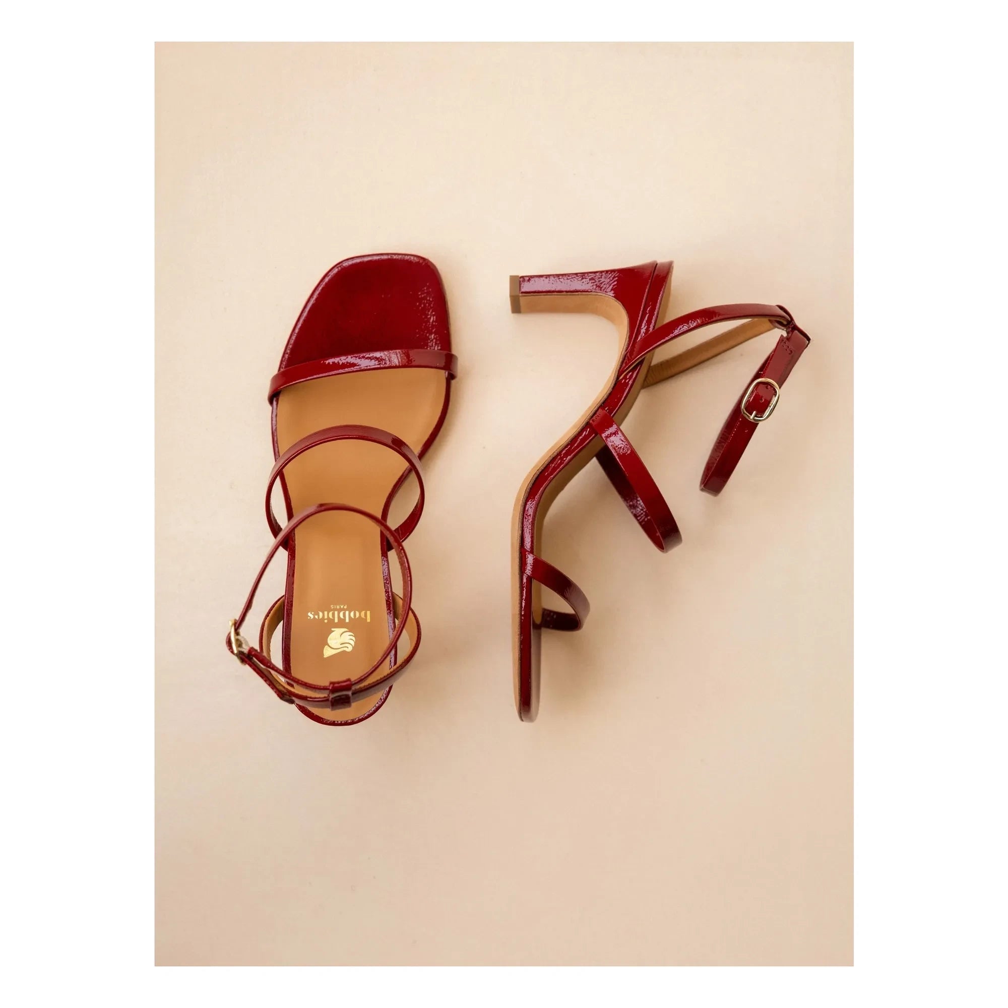 Bobbies - Casey Rugan Ledersandalen | Kirschrot