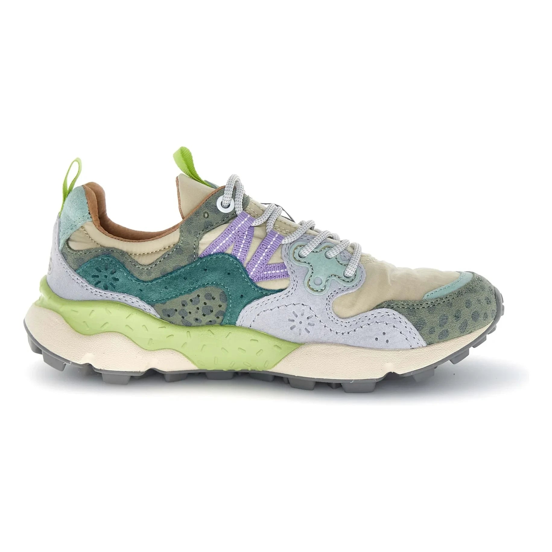 Flower Mountain - Yamano 3 Leopar Süet ve Naylon Spor Ayakkabı | Gri Mavi