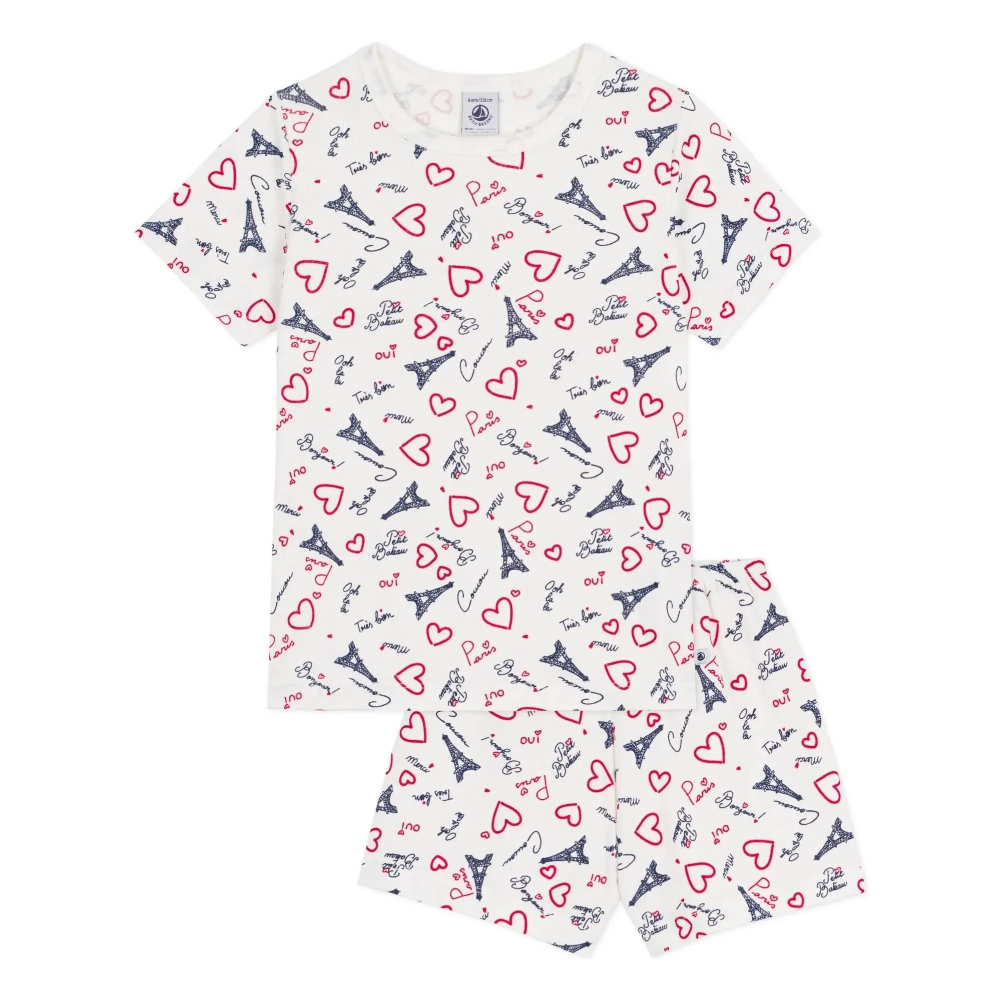 Petit Bateau - Pyjama Short Paris | Beyaz