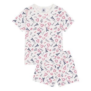 Petit Bateau - Pyjama Short Paris | Beyaz
