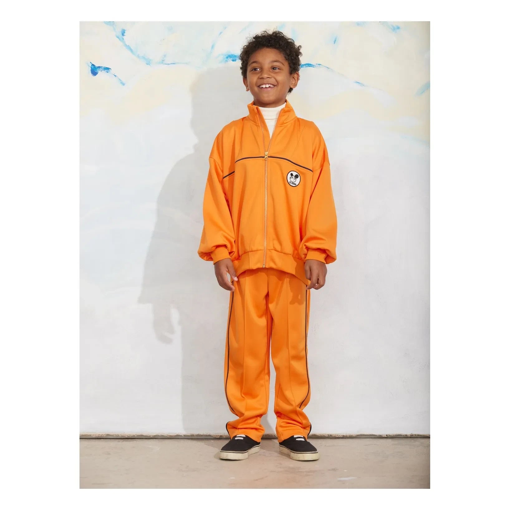 Mini Rodini - Sport Zip Sweatshirt Recycled Fibers | Orange