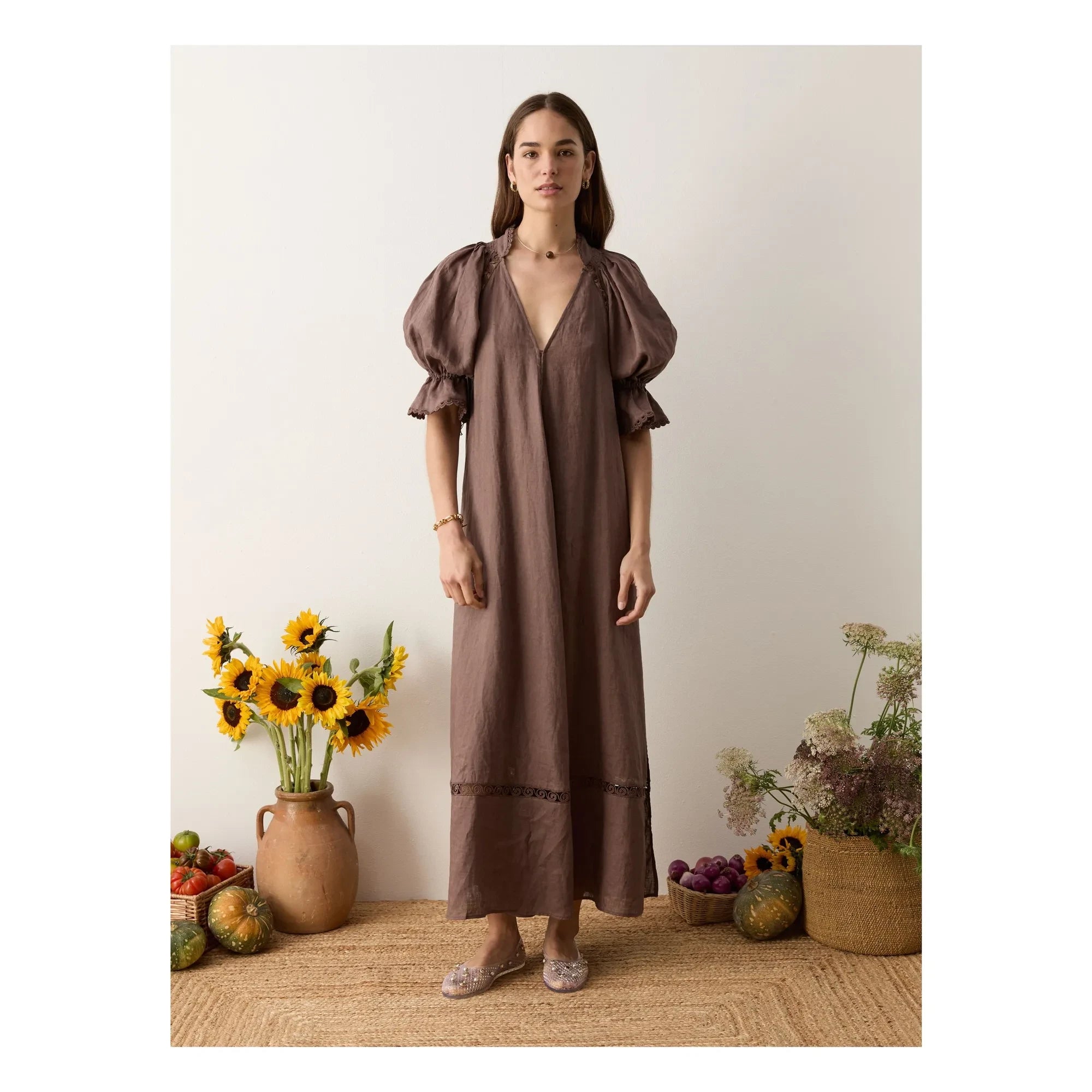 Boteh - Myra Linen Dress | Mocha