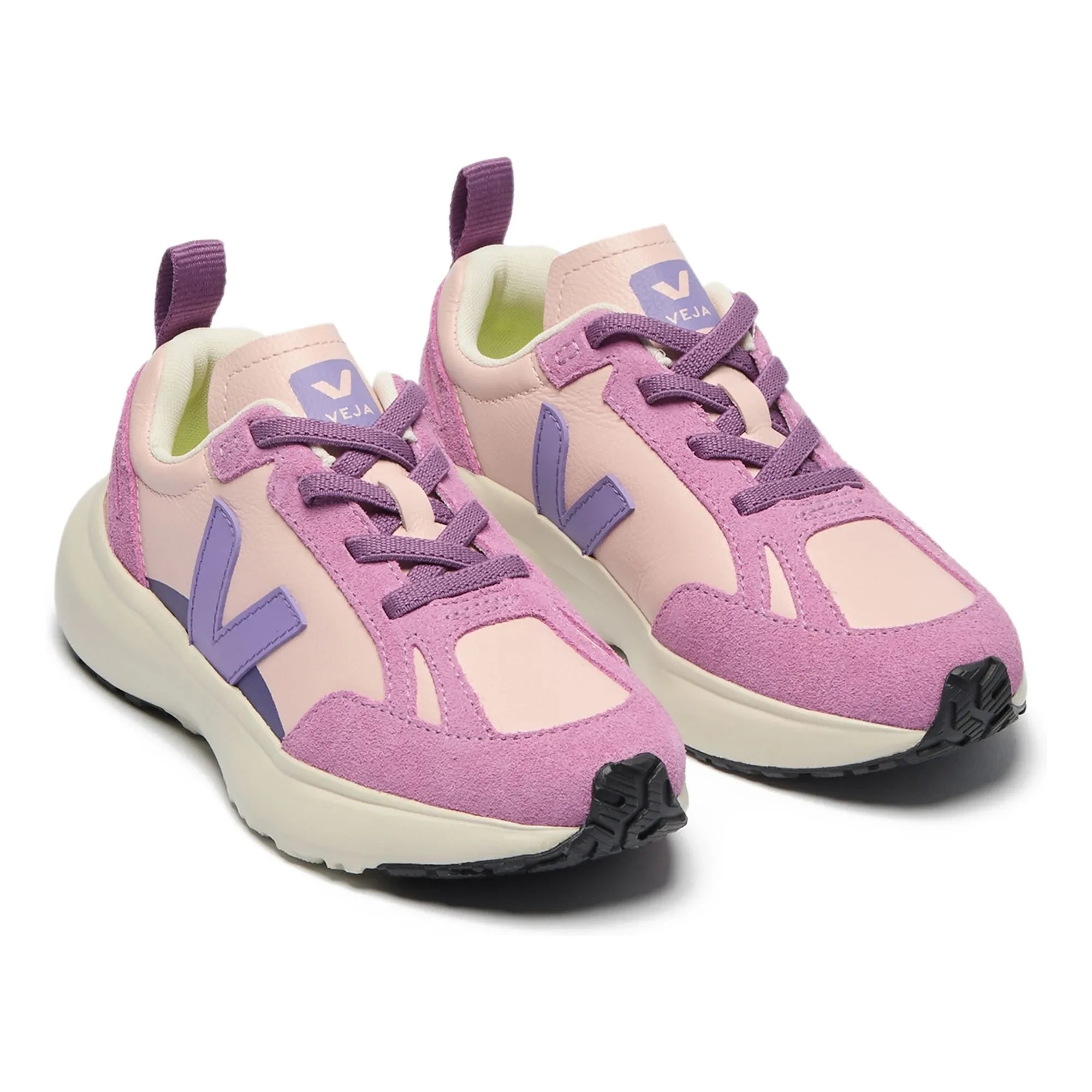 Veja - Elasticated Lace Sneakers Small Canary Light Leather O.T. | Pink