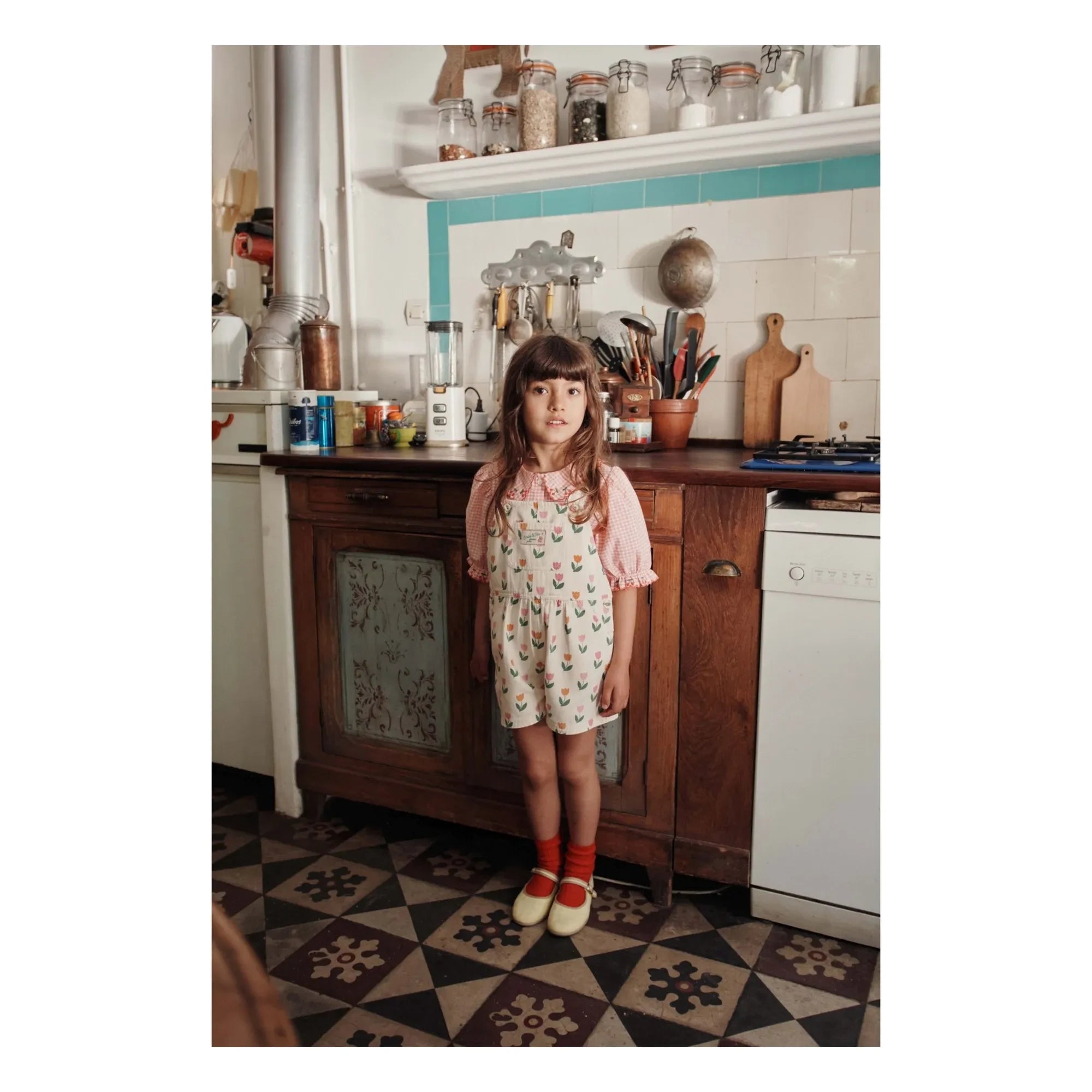Emile et Ida – Bluse mit Vichy-Stickerei aus Bio-Baumwolle | Rosa