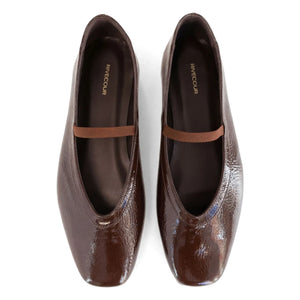 Rivecour - Ballerinas n°136 Lackleder | Schokolade