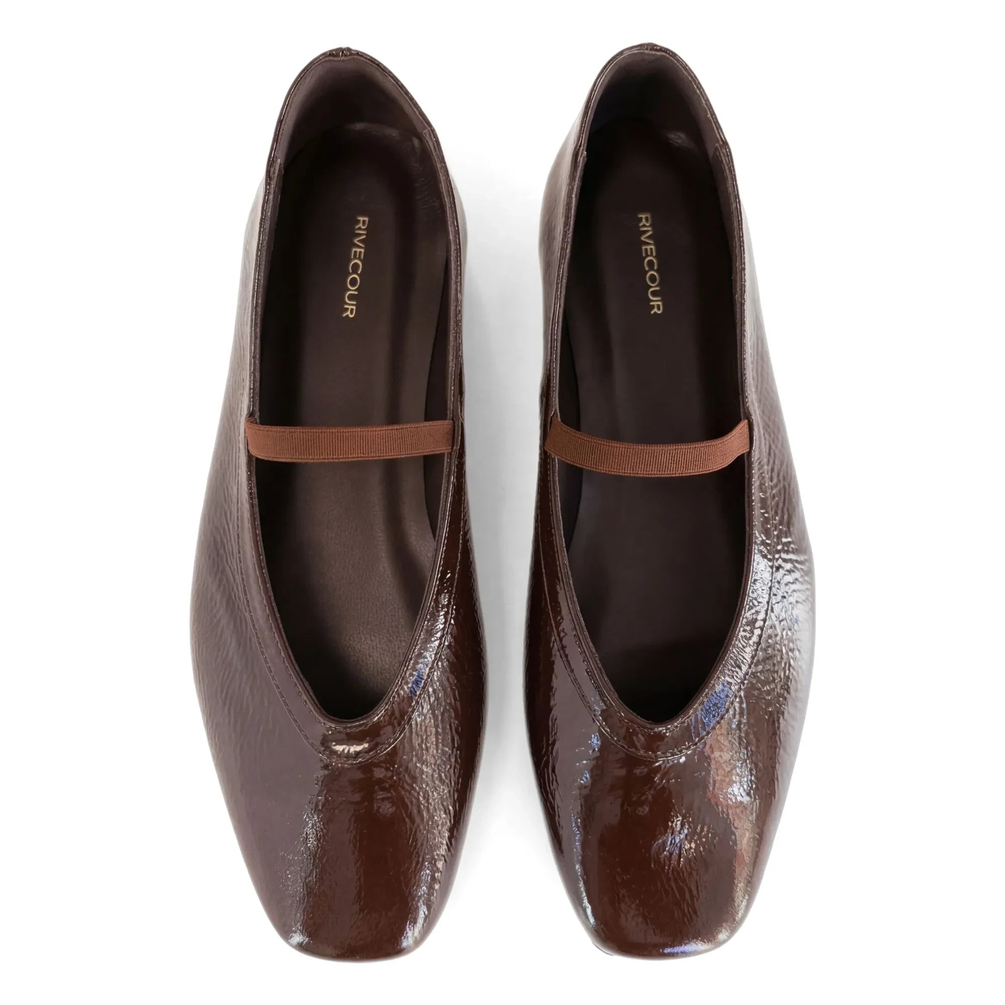 Rivecour - Ballerinas n°136 Lackleder | Schokolade