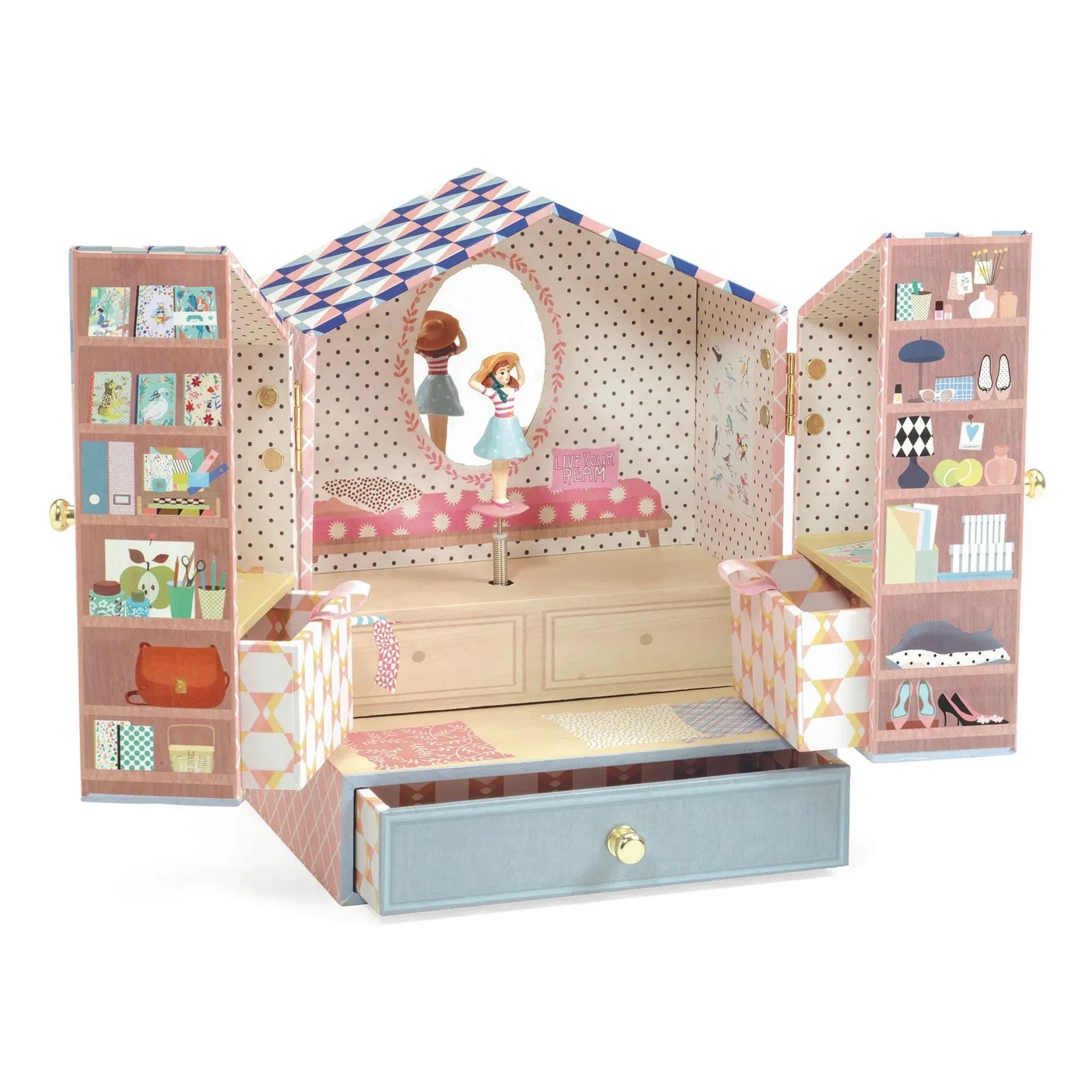Djeco - Tinou Shop takı kutusu | Pembe