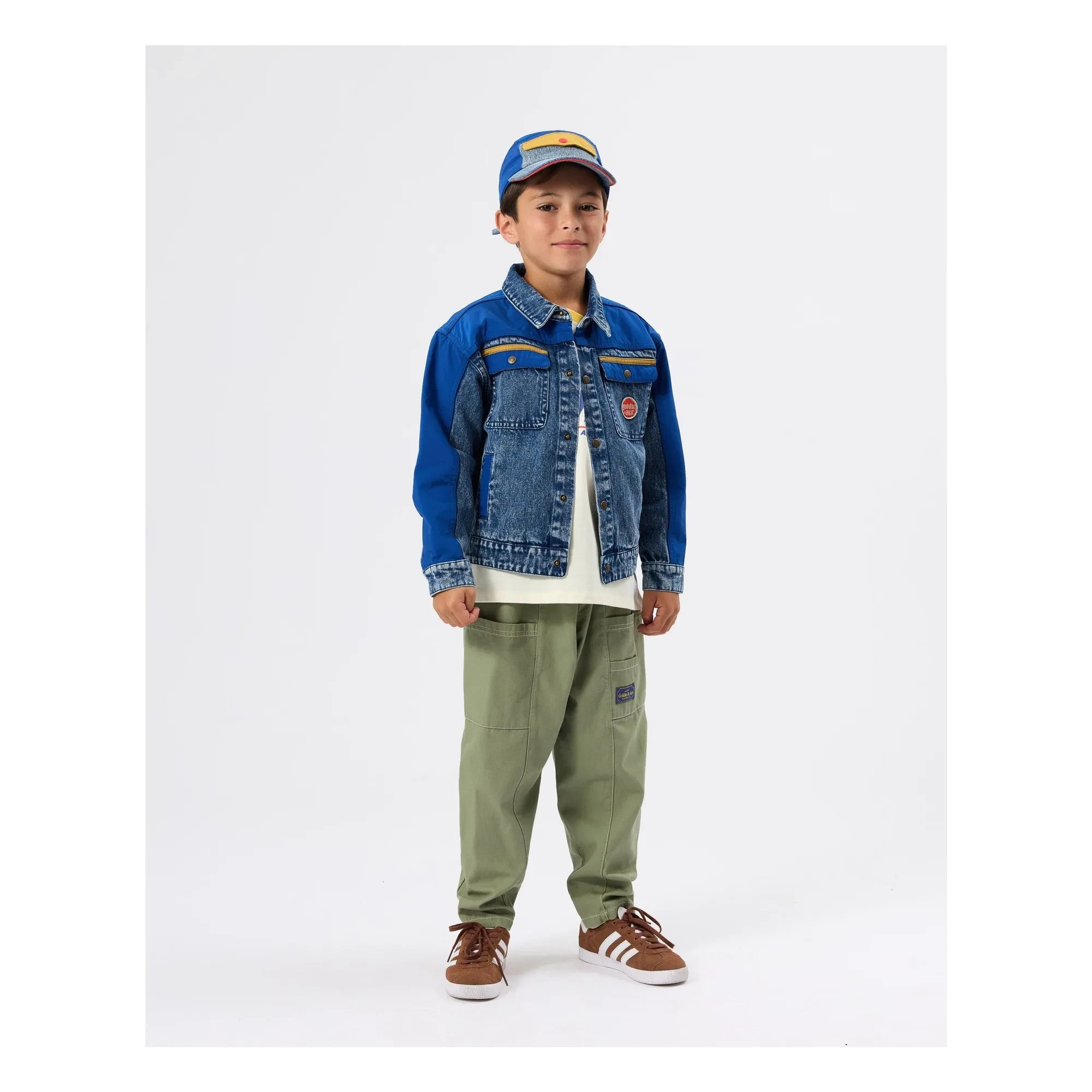 Goldie + Ace - Vintage Denimjacke mit Farbblock-Design | Blau