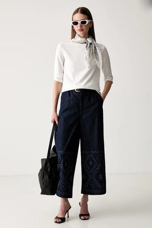 Weekend Max Mara uzun kollu kadın bluzu, pamuk ve elastanlı WKDMULTIA