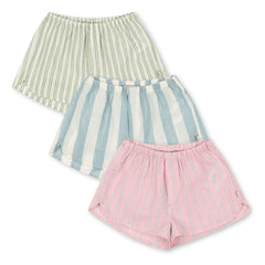 Konges Sløjd - Set of 3 Original Striped Organic Cotton Shorts | Pink