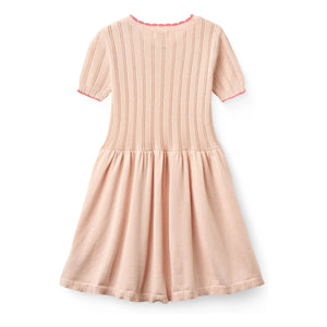 Copenhagen Colors – Lochmuster-Kleid aus Bio-Baumwolle | Pfirsich
