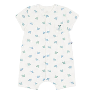 Petit Bateau - Organik Pamuklu Hayvan Desenli Tulum | Beyaz
