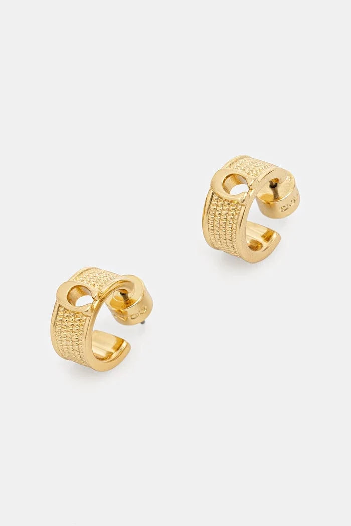 Coach metal kadın küpeleri