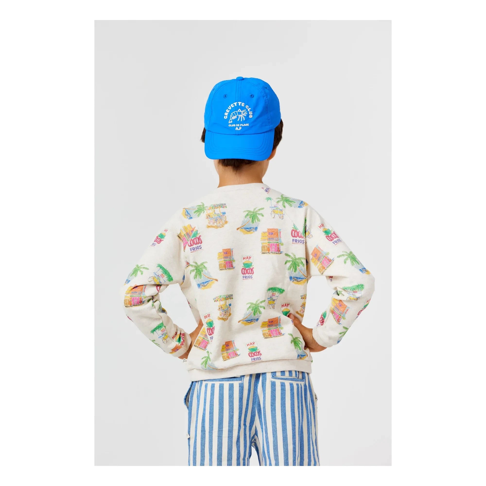Arsène et Les Pipelettes - Organik pamuk palm sweatshirt | Heather beige