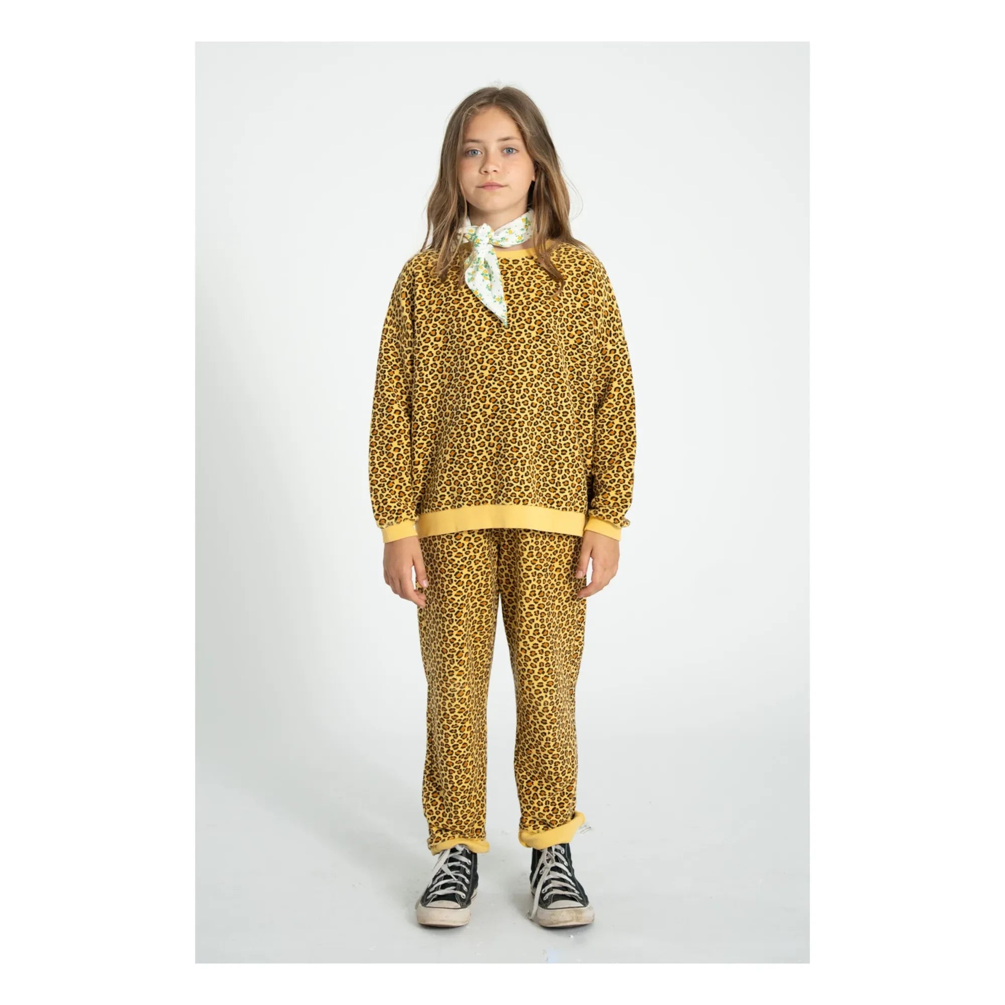 Piupiuchick - Leoparden-Sweatshirt aus Bio-Baumwolle | Senf