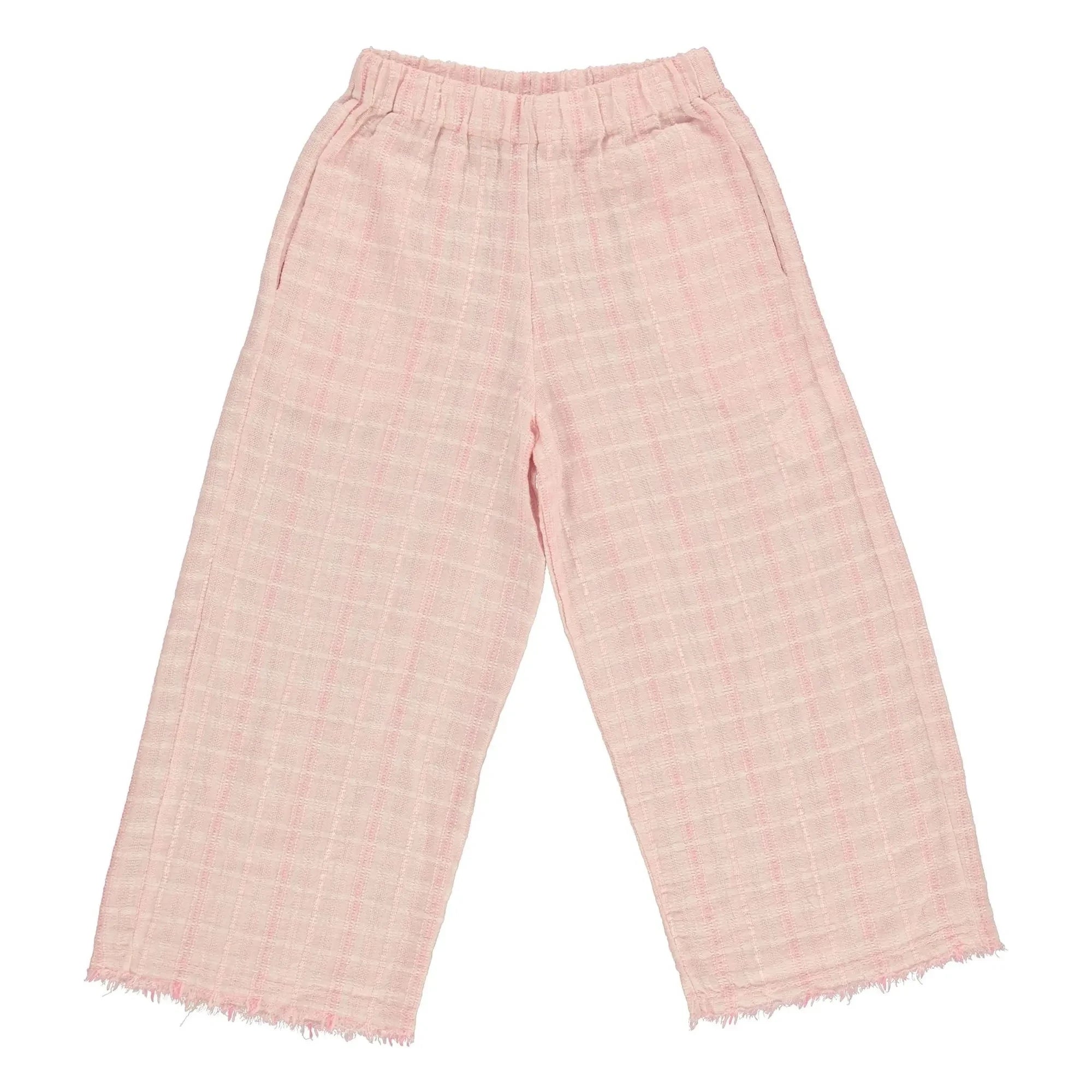 Bebe Organic - Emma Kareli Pantolon | Soluk Pembe