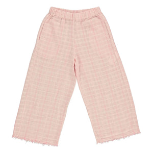 Bebe Organic - Emma Kareli Pantolon | Soluk Pembe