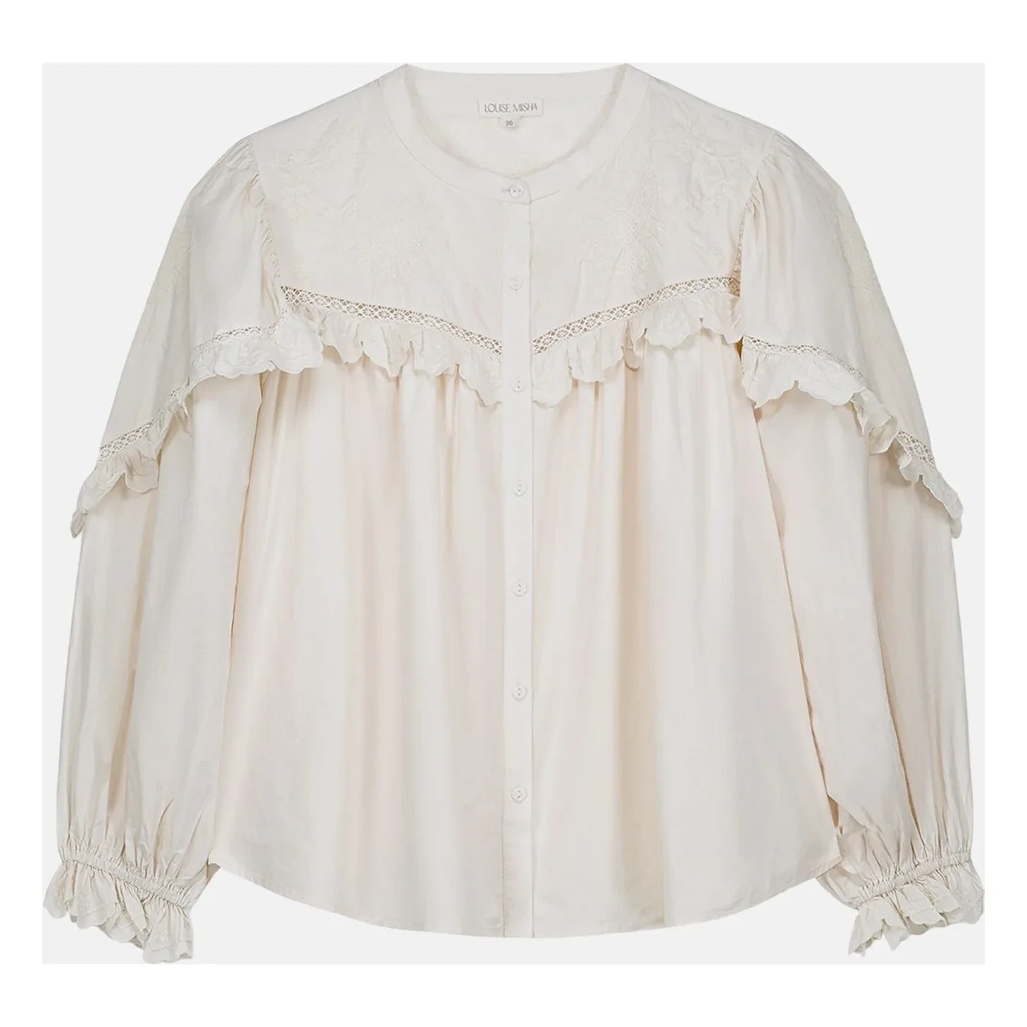 Louise Misha - Noelianne Bluse Bio-Baumwoll-Popeline - Damenkollektion | Creme