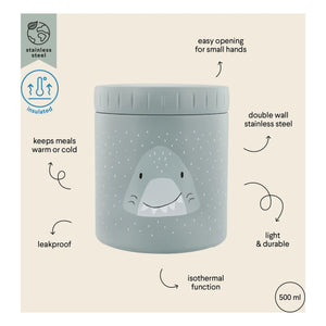 Trixie - Mr Shark 500 ml izotermal atıştırmalık kutusu | Gri