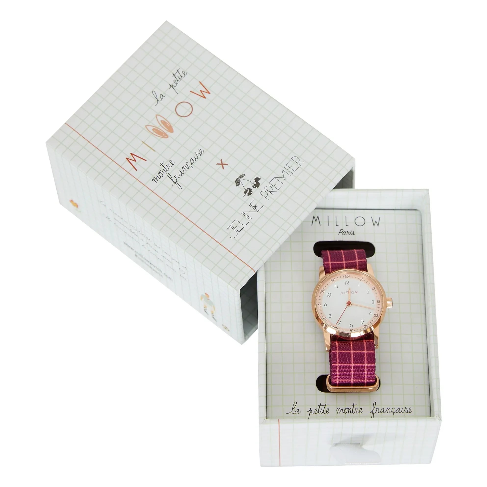 Millow - Blossom Carreaux Uhr | Pflaume