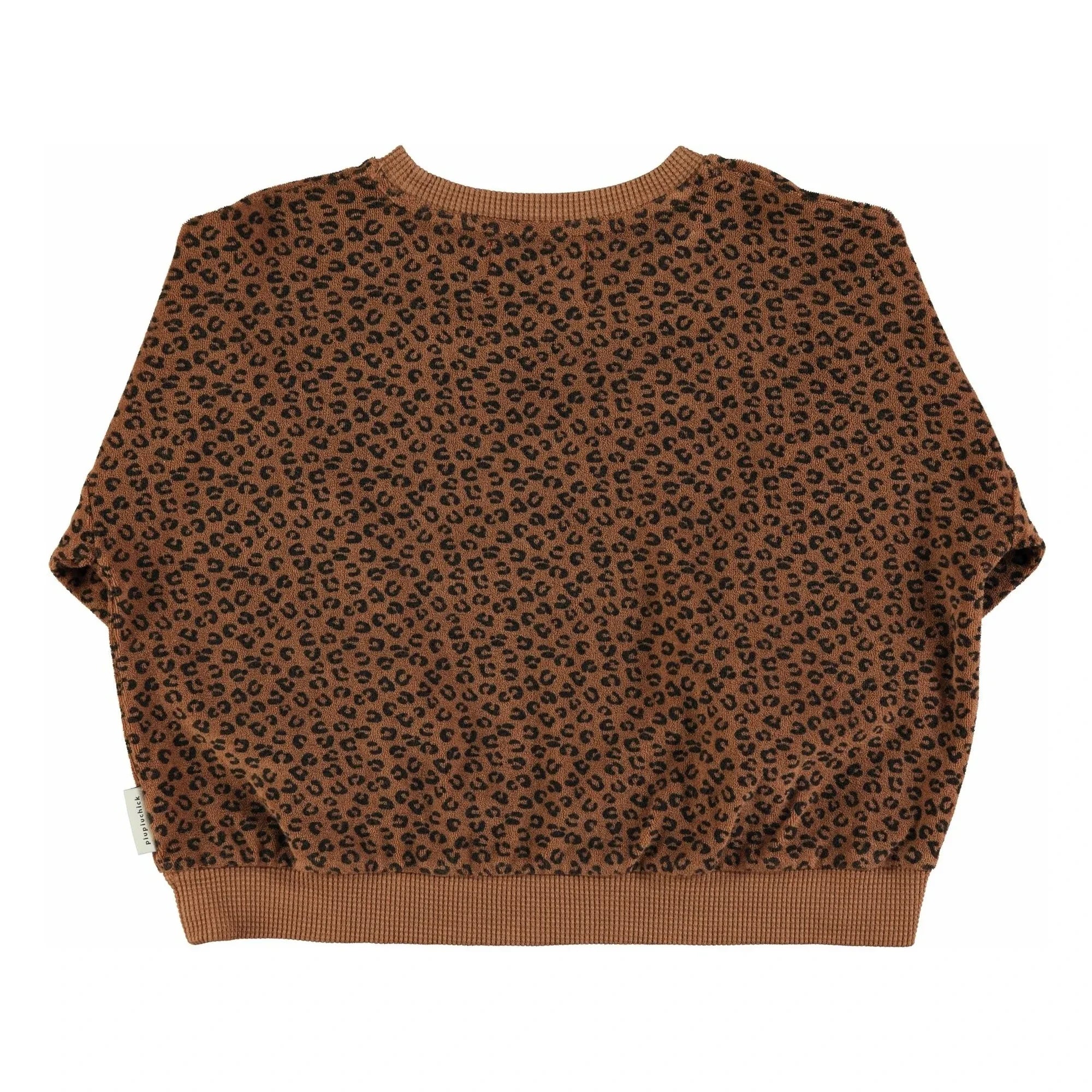 Piupiuchick - Leopar Sweat Organik Pamuklu Havlu Kumaş | Kahverengi