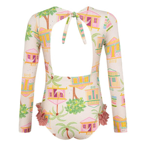 Pepita & Me - Alana Island Long Sleeve Swimsuit | Ecru