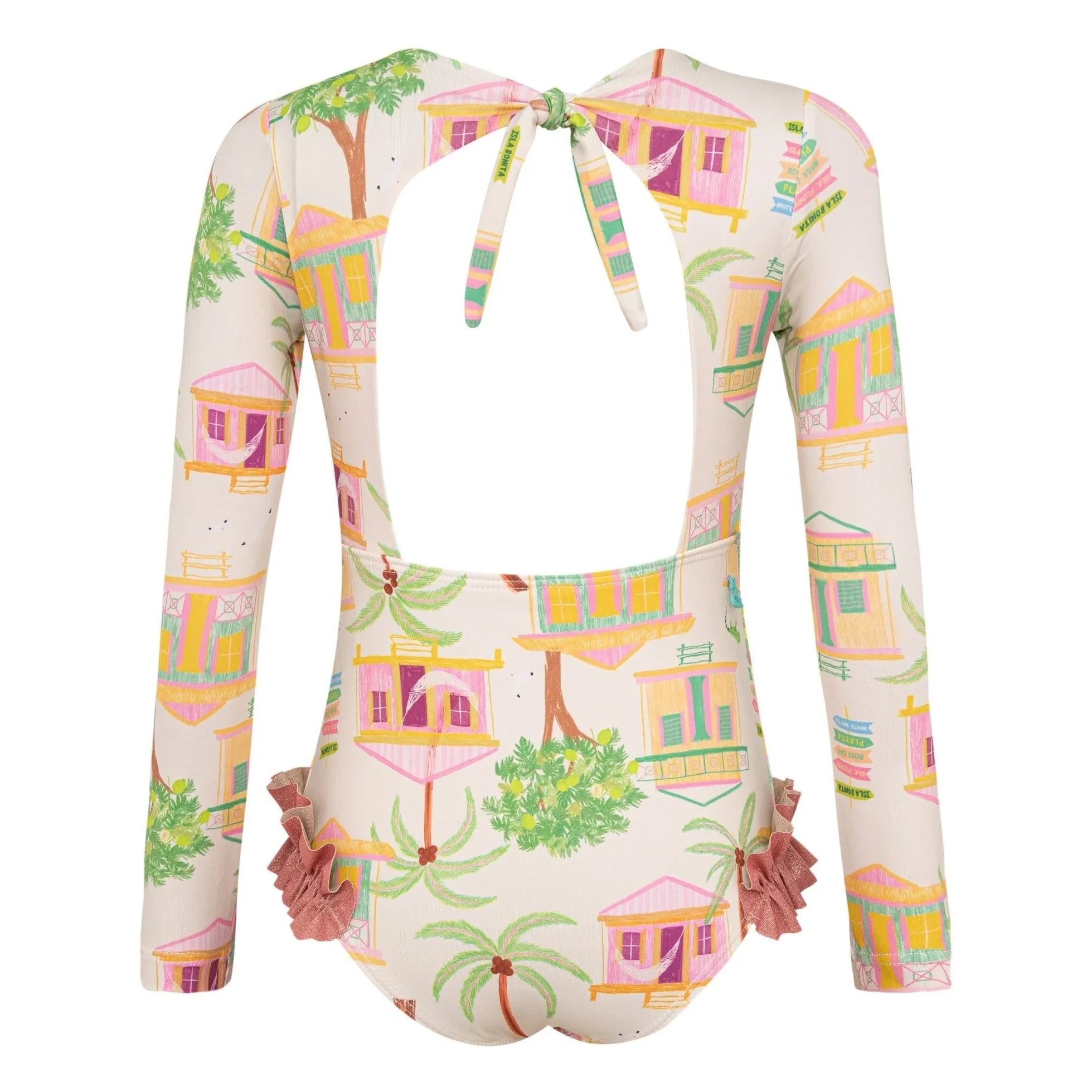 Pepita & Me - Alana Island Long Sleeve Swimsuit | Ecru
