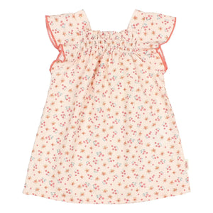 Búho – Krepp-Blumenkleid | Pfirsich