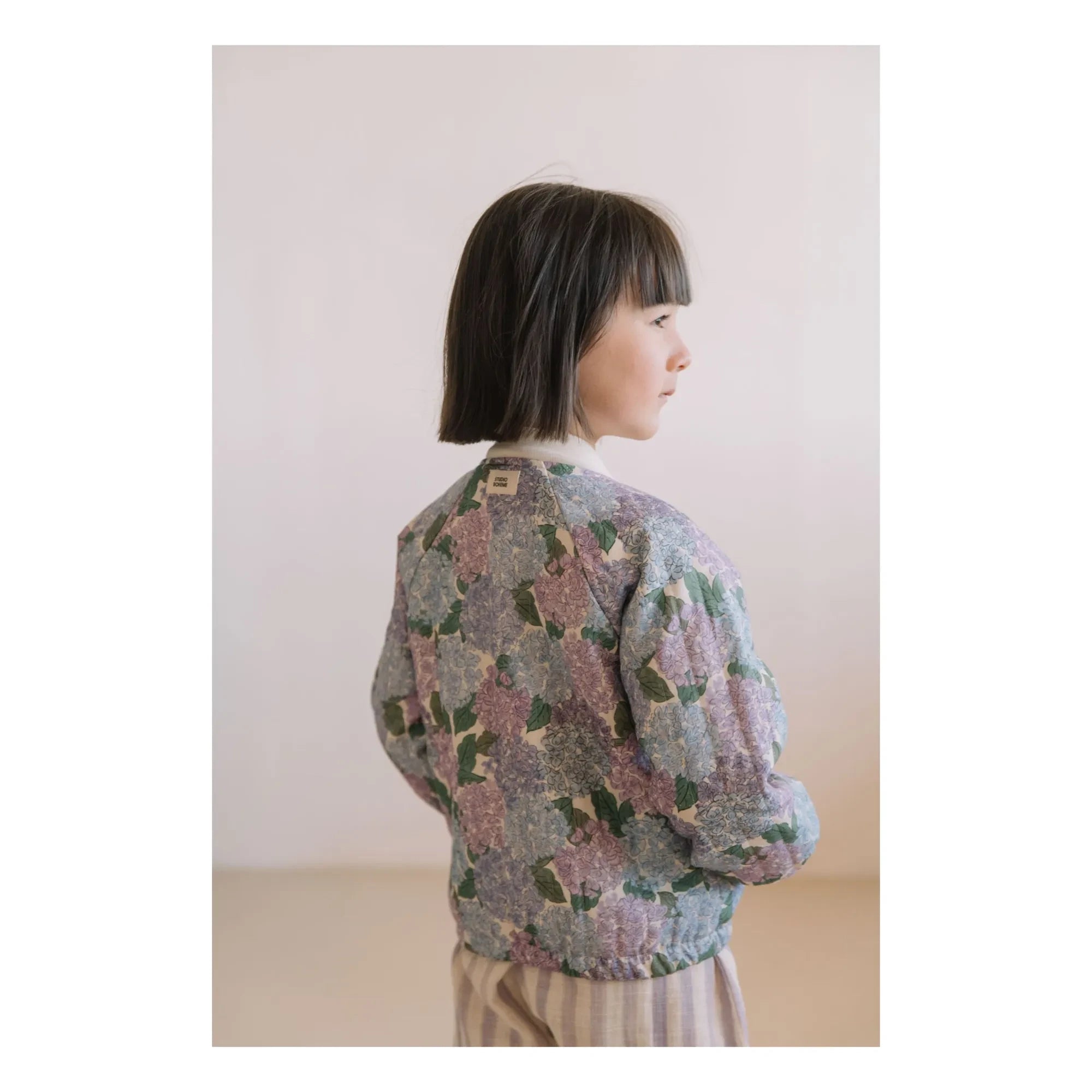 Studio Bohème - Léon Flowers Organik Pamuk Bomber Mont | Lila
