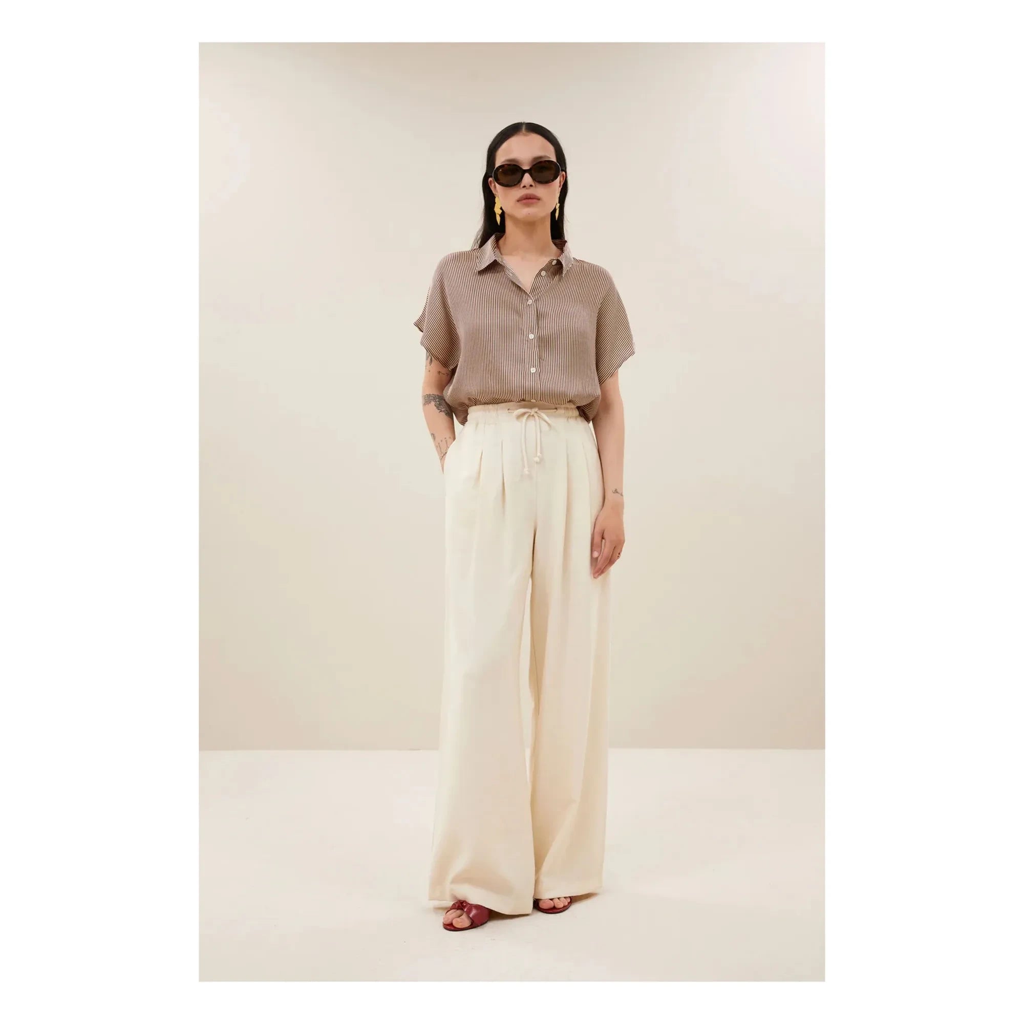 By Bar - Karly Striped Shirt | Red