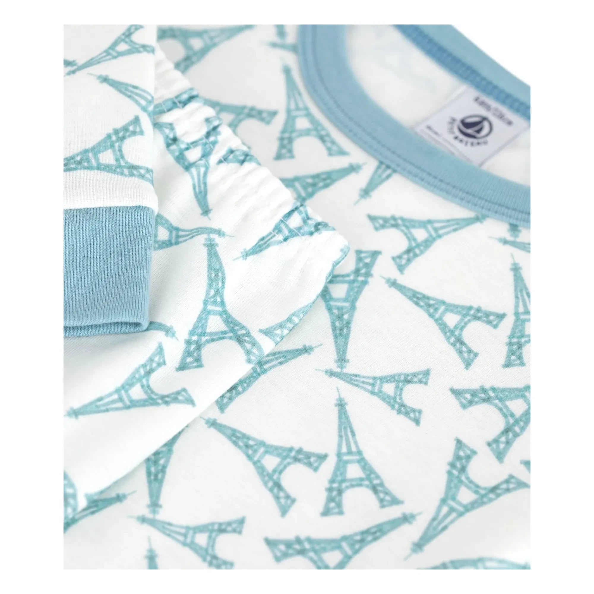 Petit Bateau - Eiffelturm-Muster Pyjama | Weiß