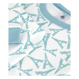 Petit Bateau - Eiffelturm-Muster Pyjama | Weiß
