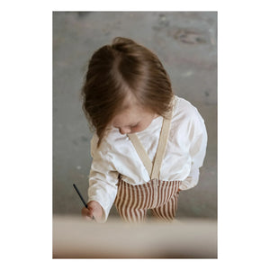 Silly Silas - Striped Organic Cotton Tights | Cream