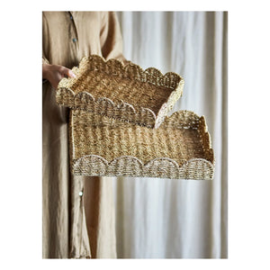 Bloomingville - Brea Strohtablett - 2er Set | Braun